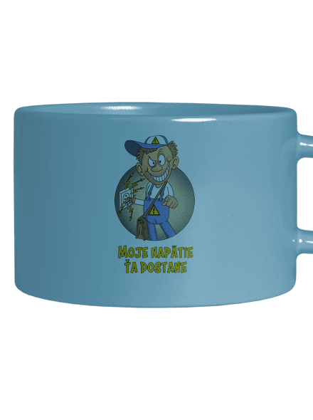 Moje napätie hrnček makronka Blue Macaron