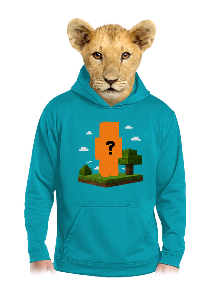 Minecraft z vlastnej fotky detská mikina klokanka Hawaiian Blue