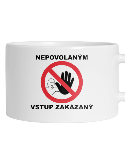 Nepovolaným vstup zakázaný hrnček makronka White