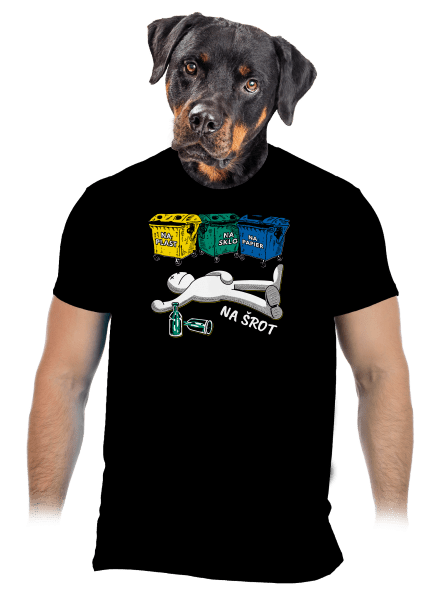 Tříděný odpad pánske tričko Black
