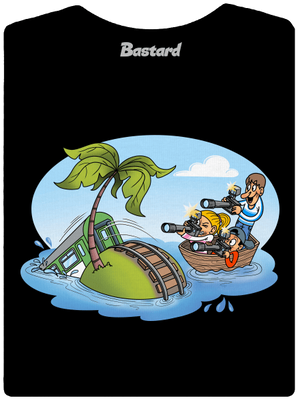 Ostrov železnice dámske tričko s lemom Black