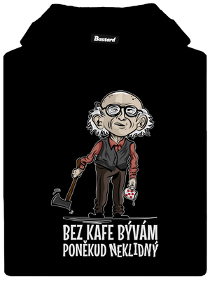 Neklidný bez kafe pánska mikina klokanka Black