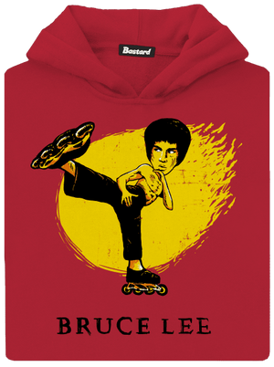 Bruce Lee detská mikina klokanka Fire Red