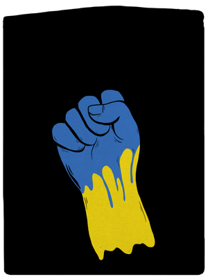 Ukrajina - Ruka pánska mikina na zips Black