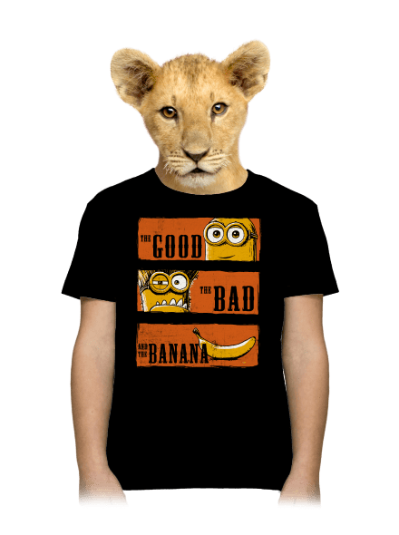 Hodný zlý a banán detské tričko Black