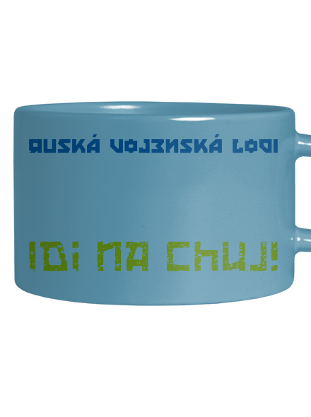 Ukrajina - Lodi idi na chuj hrnček makronka Blue Macaron