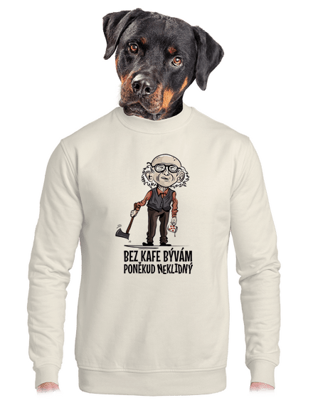 Neklidný bez kafe unisex mikina bez kapucne Off White