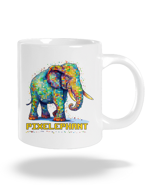 Pixelephant veľký hrnček White