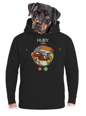 Huby volajú unisex mikina premium Dark Black