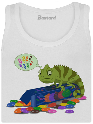 Zmätený chameleón dámske tielko klasické White