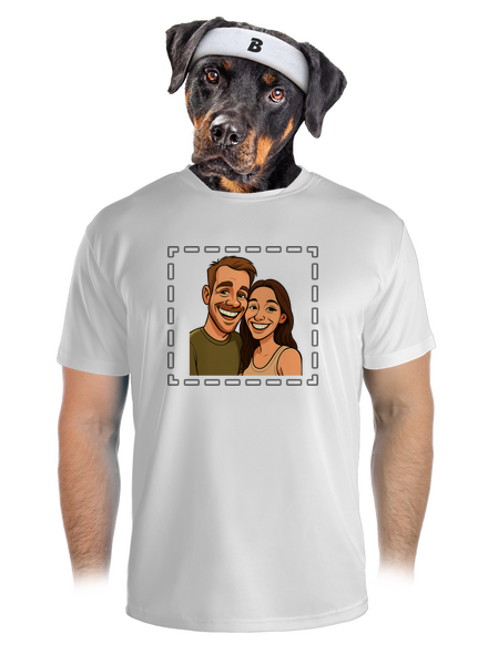 Karikatúra z vlastnej fotky pánske športové tričko White