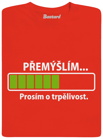 Premýšľam pánske tričko Fiery Red