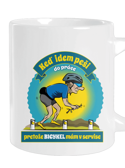 Závislosť na bicykli veľký hrnček White