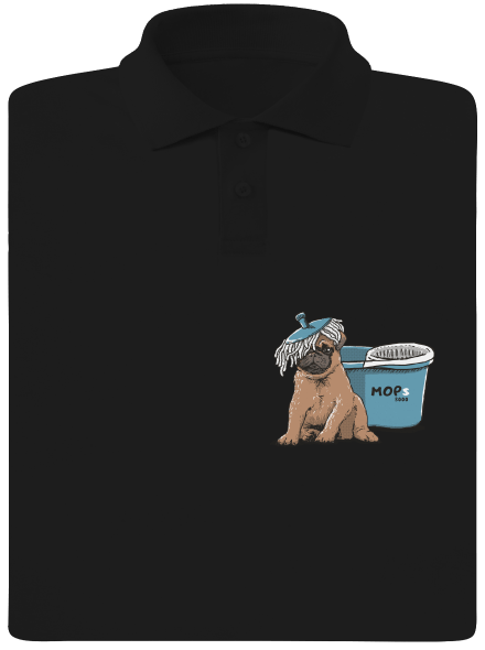 Mops pánska polokošeľa Black