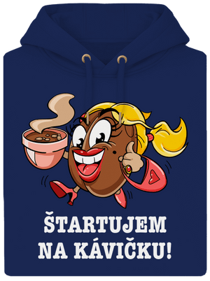 Štartujem na kávičke unisex mikina premium Navy