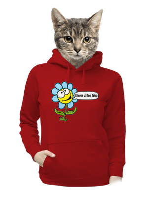 Chcem už len teba dámska mikina klokanka Red Mal