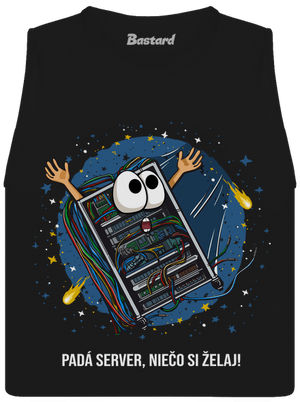 Padá server dámske tielko voľné Black