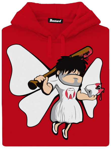 Zúbková víla pánska mikina klokanka Red