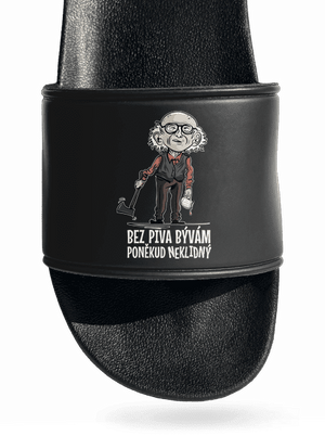 Neklidný bez piva šľapky Black