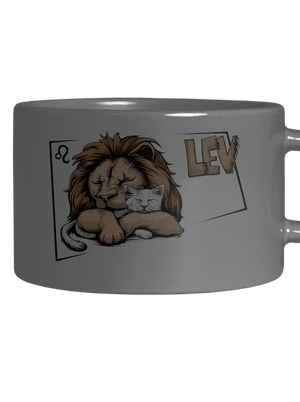 Mačací horoskop: Lev hrnček makronka Grey Macaron
