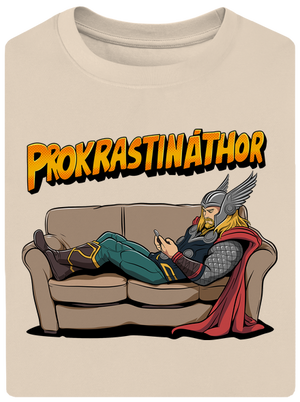 Prokrastináthor unisex tričko oversized Almond