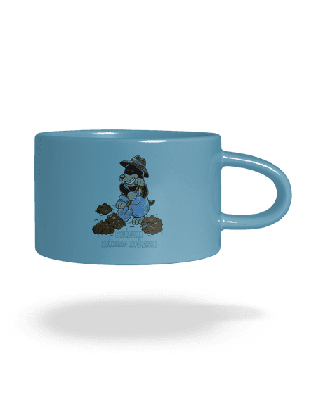Krtko záhradník hrnček makronka Blue Macaron