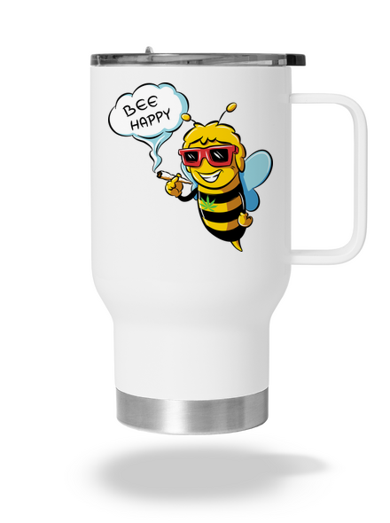 Bee happy termohrnček White