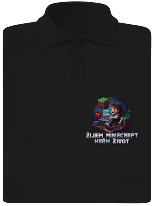 Žijem Minecraft pánska polokošeľa Black