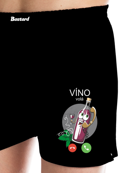 Červené víno volá pánske trenky Black