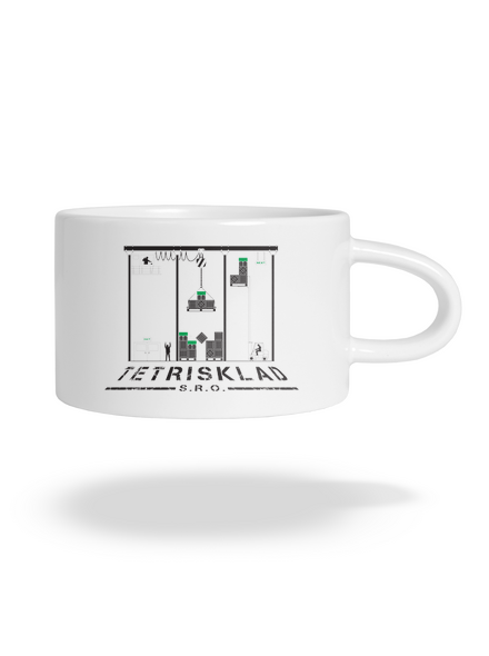 Tetrisklad hrnček makronka White