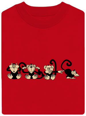 Opica unisex mikina bez kapucne Red