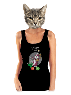 Červené víno volá dámske tielko klasické Black