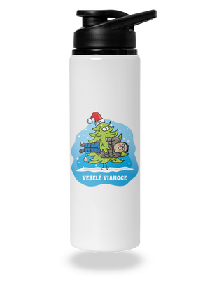 Veselé Vianoce flaša na vodu White