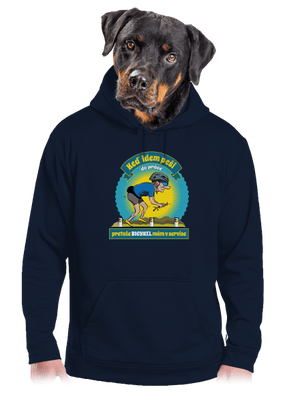 Závislosť na bicykli pánska mikina klokanka Navy