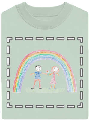 Detské kresby - Nahraj vlastnú unisex mikina bez kapucne Blush Mint