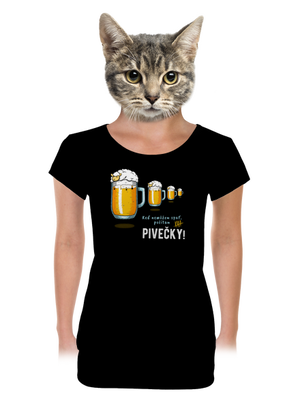 Pivečka dámske tričko s lemom Black