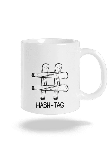 Hash tag klasický hrnček White