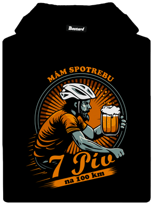 Spotreba 7 na 100 pánska mikina klokanka Black