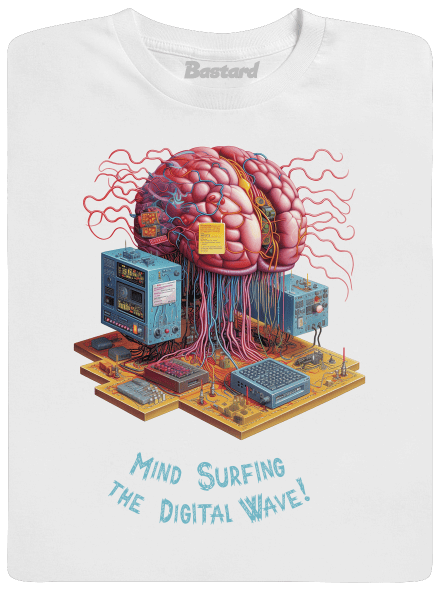 Mind surfing the digital wave pánske tričko White