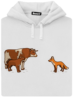 Vůl, pes a vulpes dámska mikina klokanka White