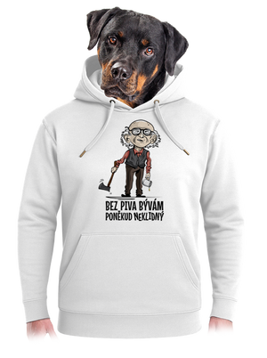 Neklidný bez piva unisex mikina premium Snowwhite