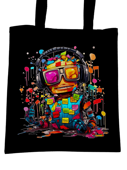 Workaholic robot taška Black