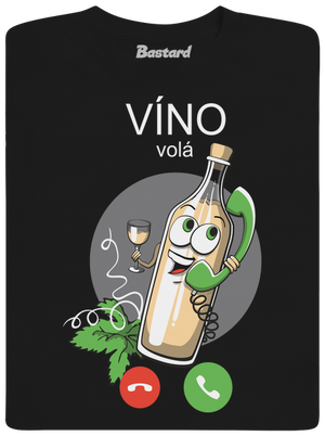 Biele víno volá pánske tričko Black