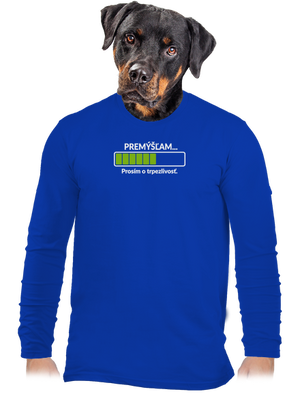 Premýšľam pánske dlhý rukáv Royal Blue