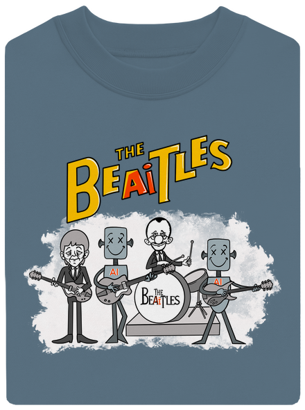 AI Beatles unisex mikina bez kapucne Nordic Blue