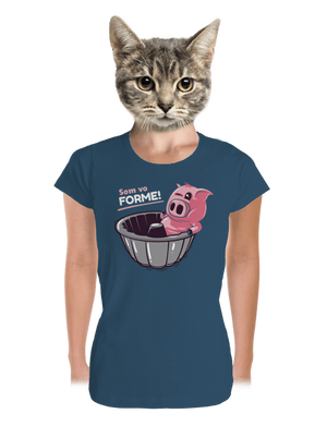 Vo forme dámske tričko prémium Petrol Blue