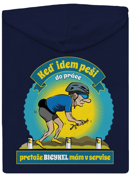 Závislosť na bicykli pánska mikina na zips Navy