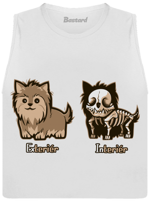 Teriér dámske tielko voľné White