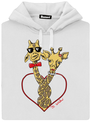 Žirafy vo zväzku dámska mikina klokanka White