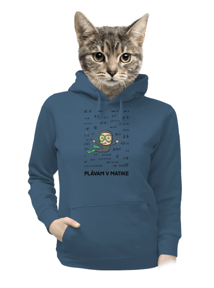 Plávam v matike dámska mikina klokanka Denim